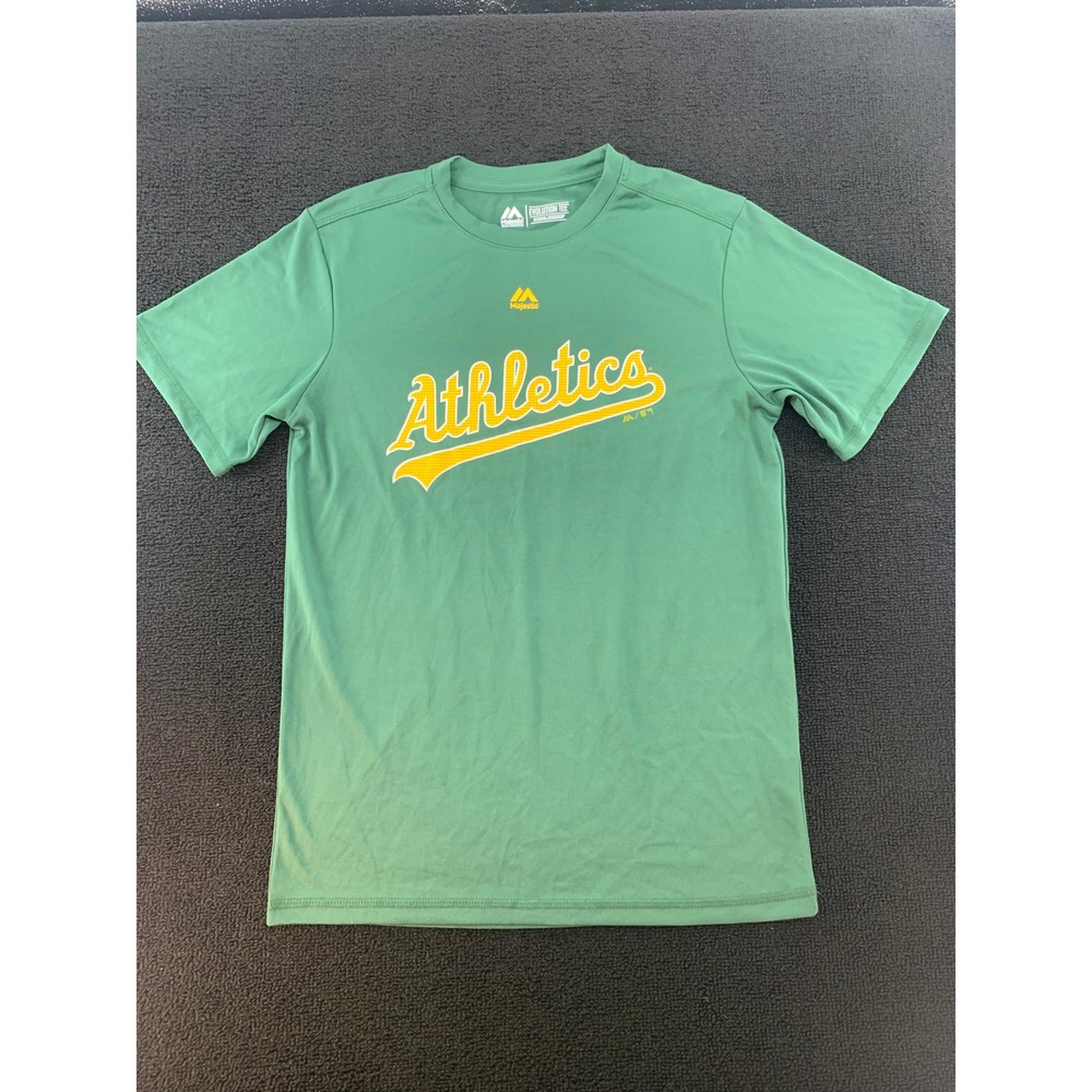Majestic Youth‎ Oakland Athletics Green Baseball TShirt Number 14 Cool Base